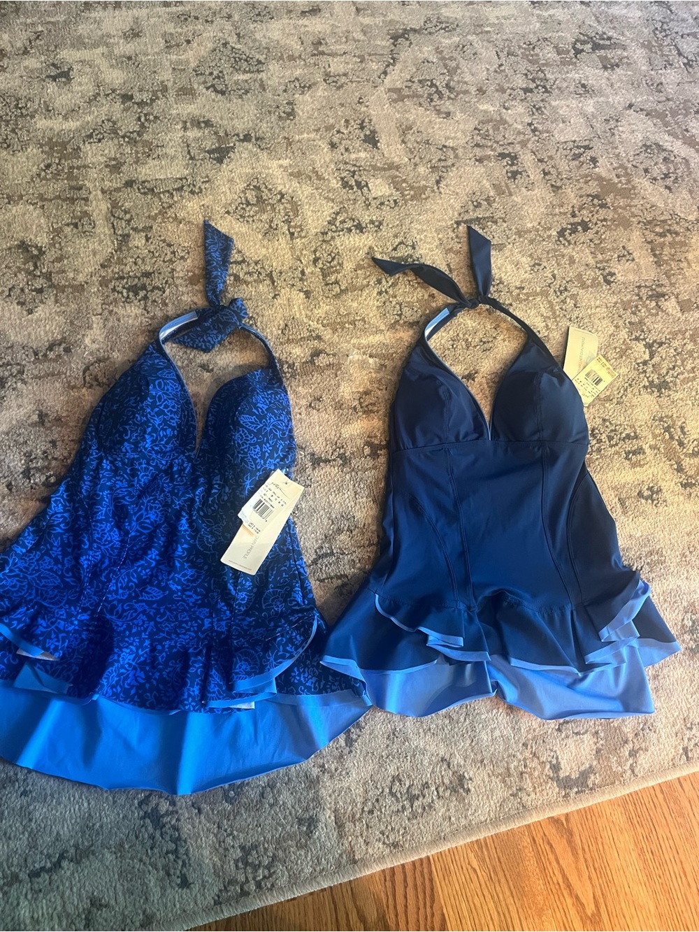 Gottex Lot of 2 Blue Halter Top Swimsuit Women’s size 8